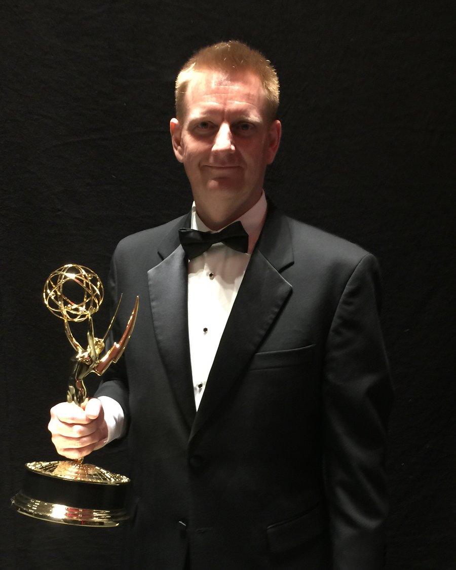 Phil Stuben with his Daytime Emmy Award